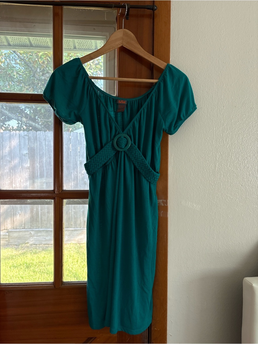 SoSik Y2K Boho Teal Coastal Fairycore 70s Romantic Vintage Babydoll Mini Dress